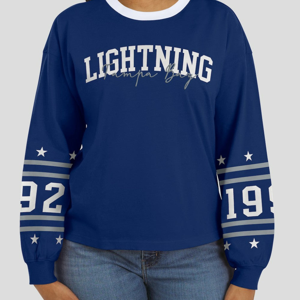 Tampa Bay Lightning WEAR by Erin Andrews Women's Long-Sleeve Sport T-Shirt - Blue - NHL 202830820