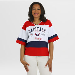 Washington Capitals WEAR by Erin Andrews Women's Jersey Style Tee - Red/White - NHL 202830837