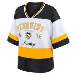 Pittsburgh Penguins WEAR by Erin Andrews Women's Jersey Style Tee - Black/White - NHL 202830839