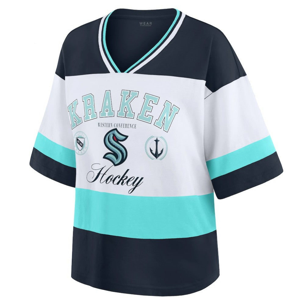 Seattle Kraken WEAR by Erin Andrews Women's Jersey Style Tee - Black/White - NHL 202830841