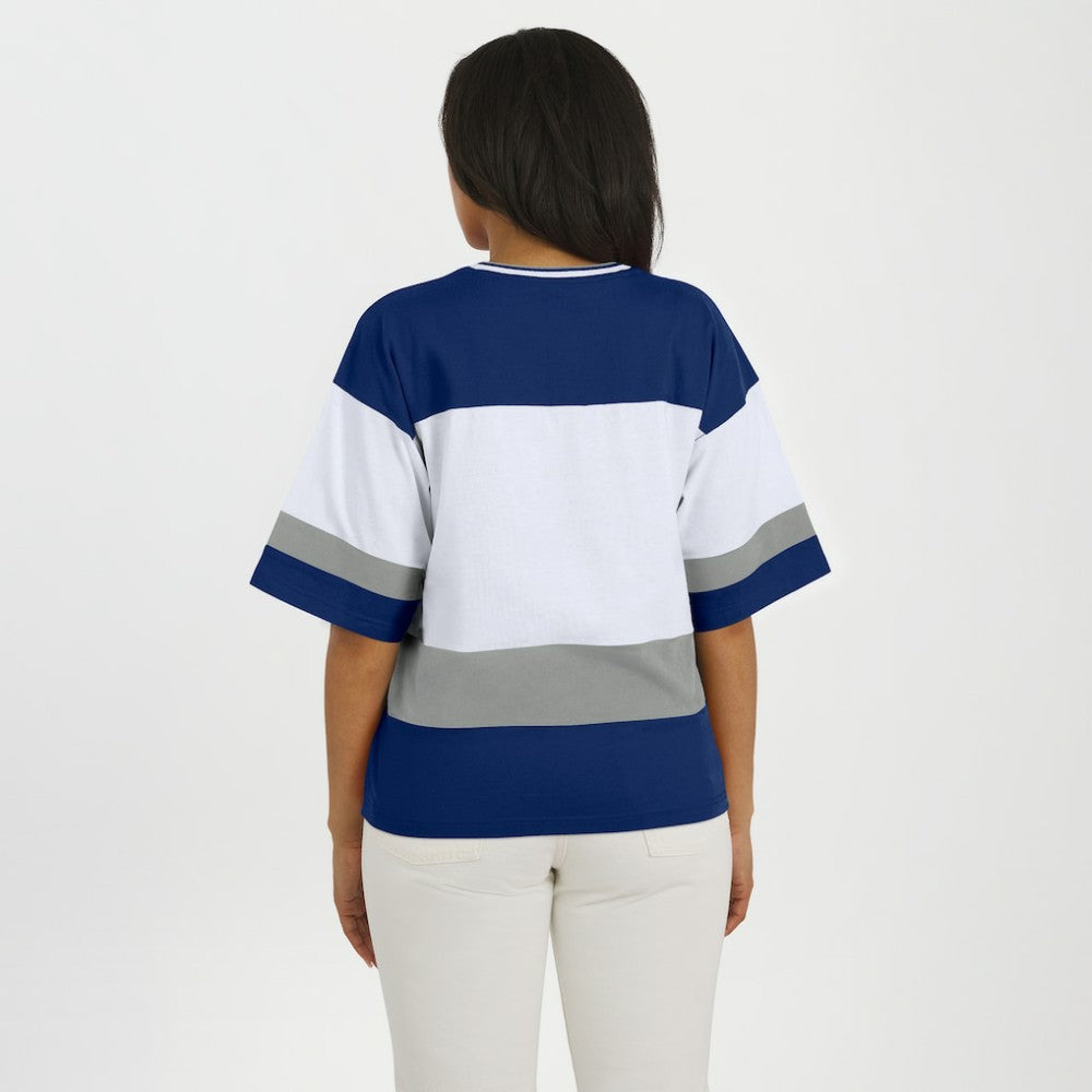 Tampa Bay Lightning WEAR by Erin Andrews Women's Jersey Style Tee - Blue/White - NHL 202830842