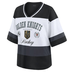Vegas Golden Knights WEAR by Erin Andrews Women's Jersey Style Tee - Black/White - NHL 202830843