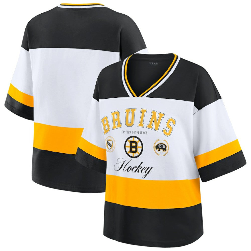 Boston Bruins WEAR by Erin Andrews Women's Jersey Style Tee - Black/White - NHL 202830844