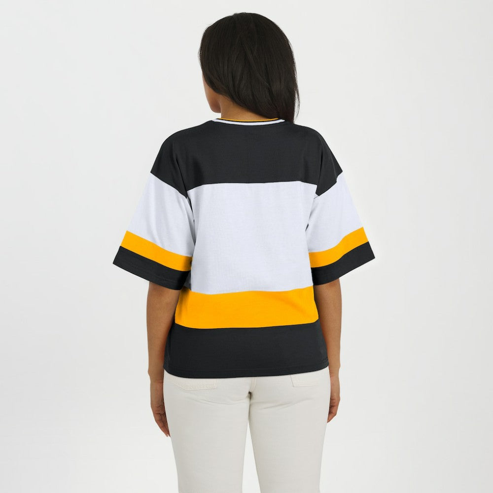 Boston Bruins WEAR by Erin Andrews Women's Jersey Style Tee - Black/White - NHL 202830844