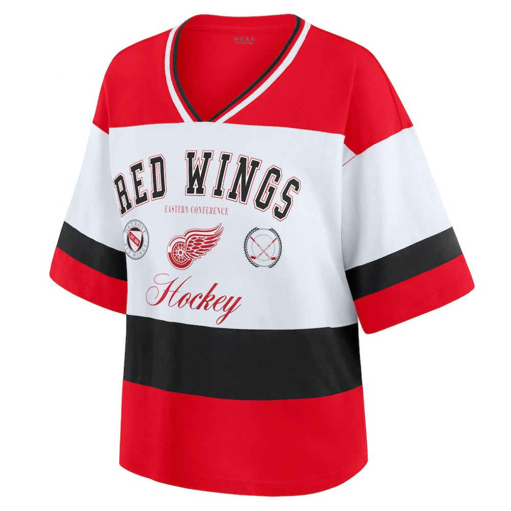 Detroit Red Wings WEAR by Erin Andrews Women's Jersey Style Tee - Red/White - NHL 202830845
