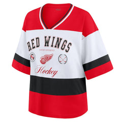 Detroit Red Wings WEAR by Erin Andrews Women's Jersey Style Tee - Red/White - NHL 202830845
