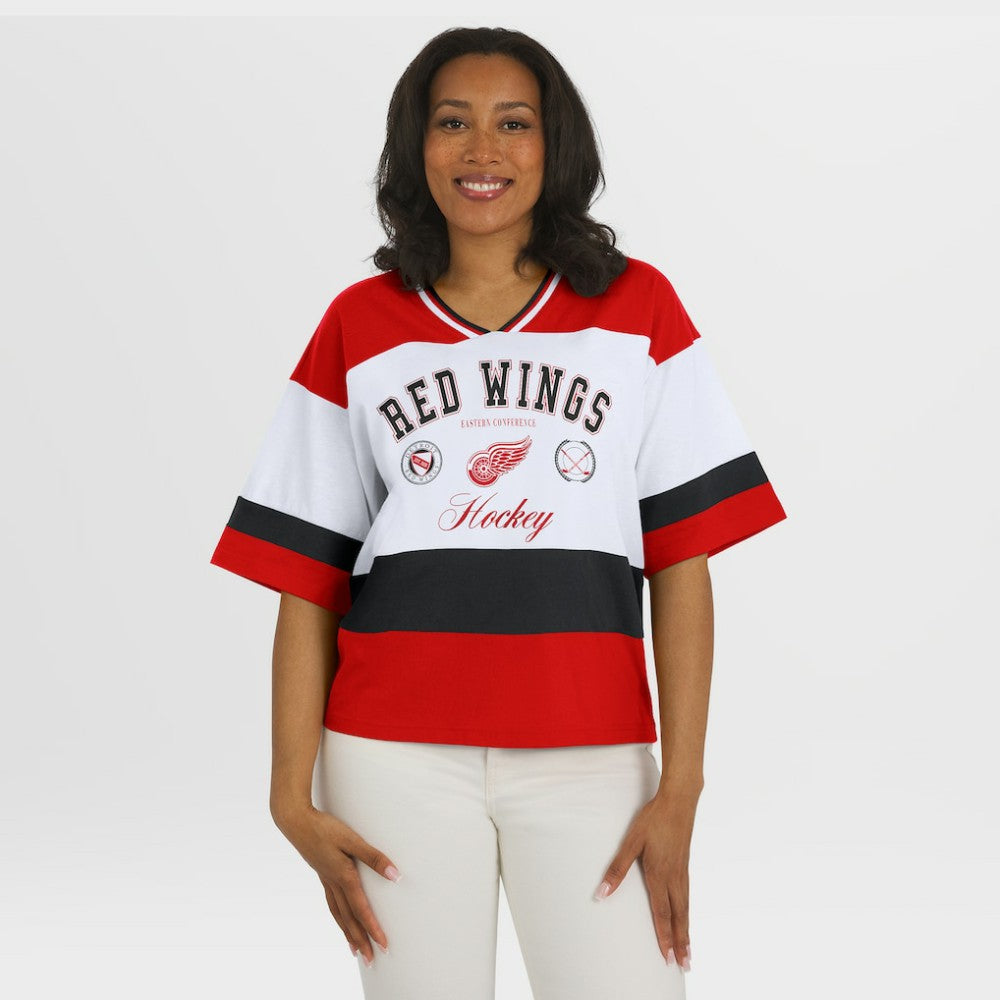 Detroit Red Wings WEAR by Erin Andrews Women's Jersey Style Tee - Red/White - NHL 202830845