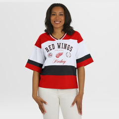 Detroit Red Wings WEAR by Erin Andrews Women's Jersey Style Tee - Red/White - NHL 202830845