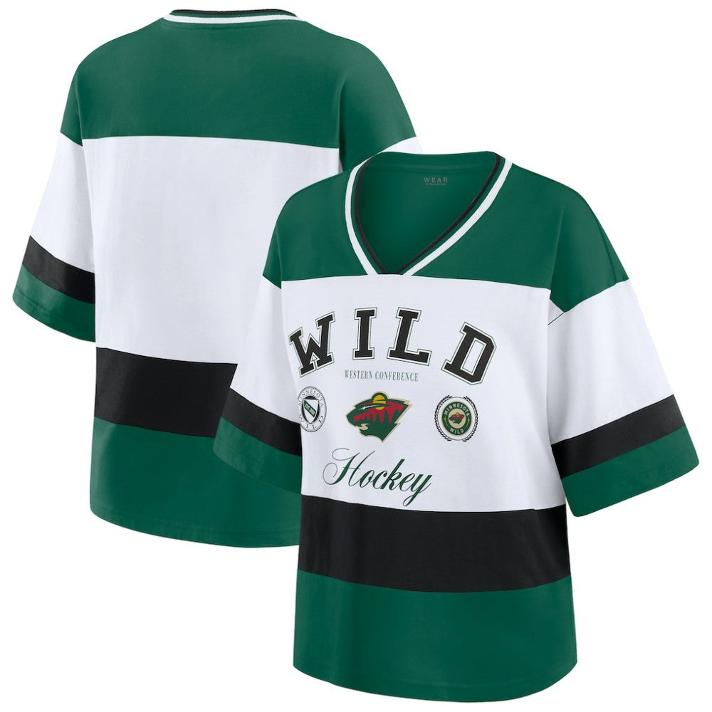 Minnesota Wild WEAR by Erin Andrews Women's Jersey Style Tee - Green/White - NHL 202830846
