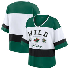 Minnesota Wild WEAR by Erin Andrews Women's Jersey Style Tee - Green/White - NHL 202830846