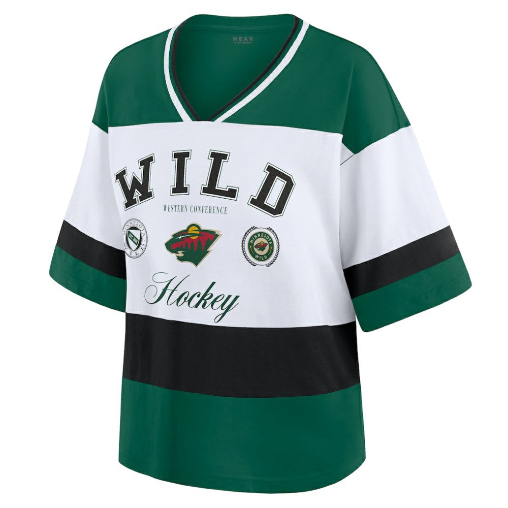 Minnesota Wild WEAR by Erin Andrews Women's Jersey Style Tee - Green/White - NHL 202830846