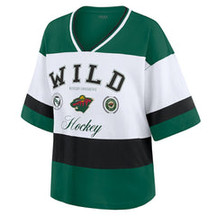 Minnesota Wild WEAR by Erin Andrews Women's Jersey Style Tee - Green/White - NHL 202830846