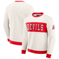 New Jersey Devils Darius Rucker Collection by Fanatics Colorblock Pullover Sweatshirt - Cream - NHL 202831246