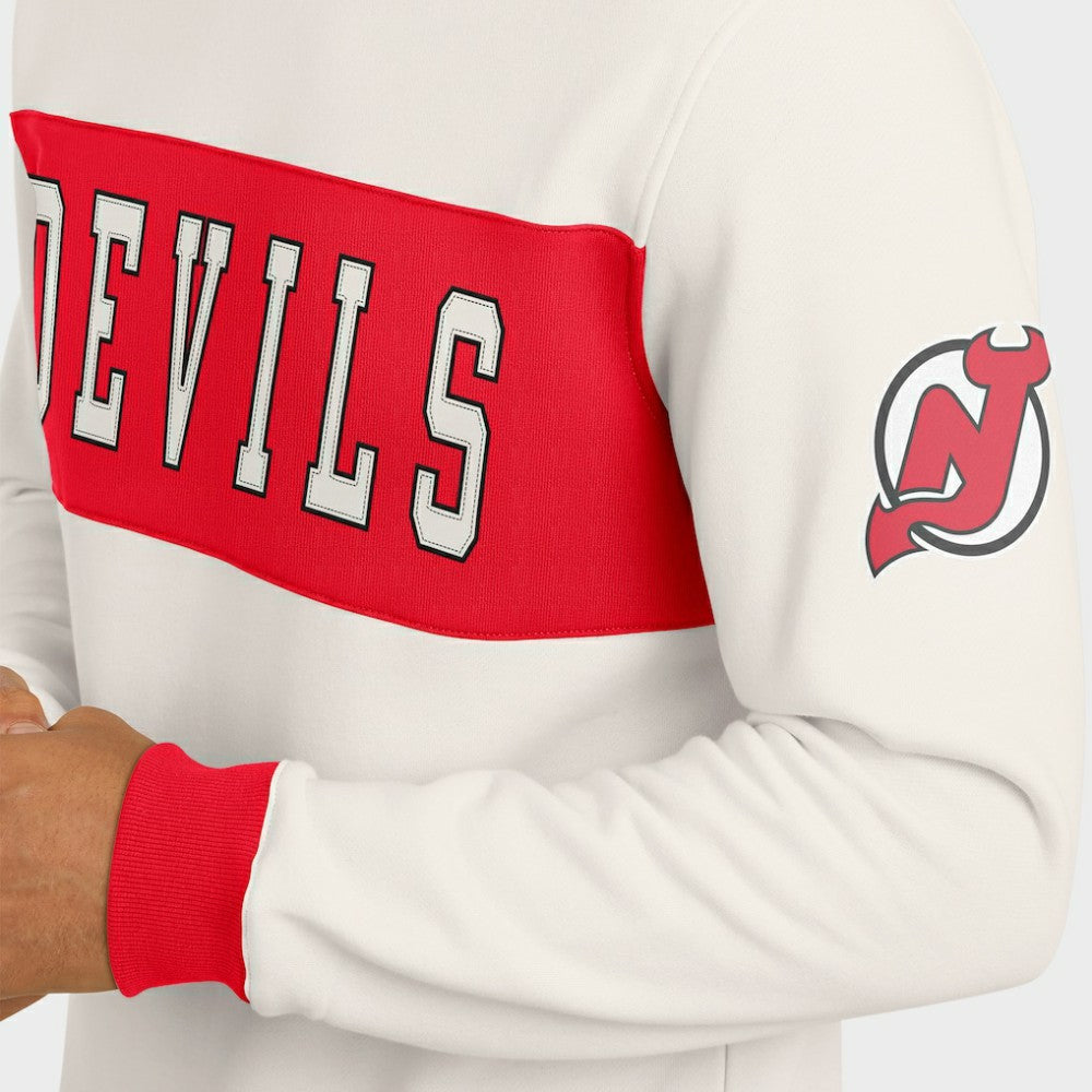 New Jersey Devils Darius Rucker Collection by Fanatics Colorblock Pullover Sweatshirt - Cream - NHL 202831246