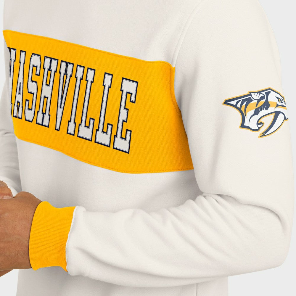 Nashville Predators Darius Rucker Collection by Fanatics Colorblock Pullover Sweatshirt - Cream - NHL 202831247