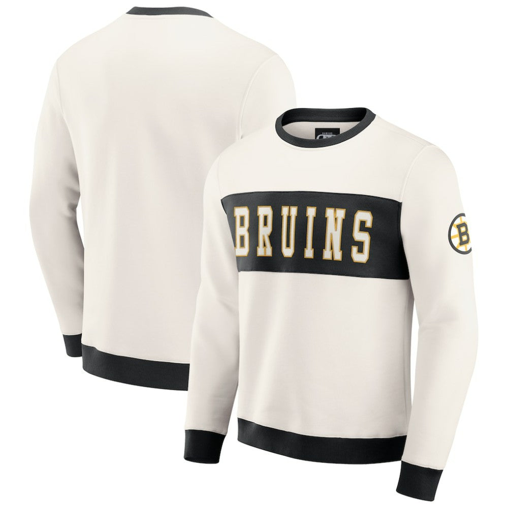 Boston Bruins Darius Rucker Collection by Fanatics Colorblock Pullover Sweatshirt - Cream - NHL 202831258