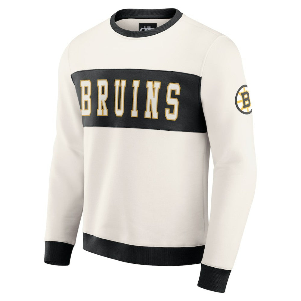 Boston Bruins Darius Rucker Collection by Fanatics Colorblock Pullover Sweatshirt - Cream - NHL 202831258