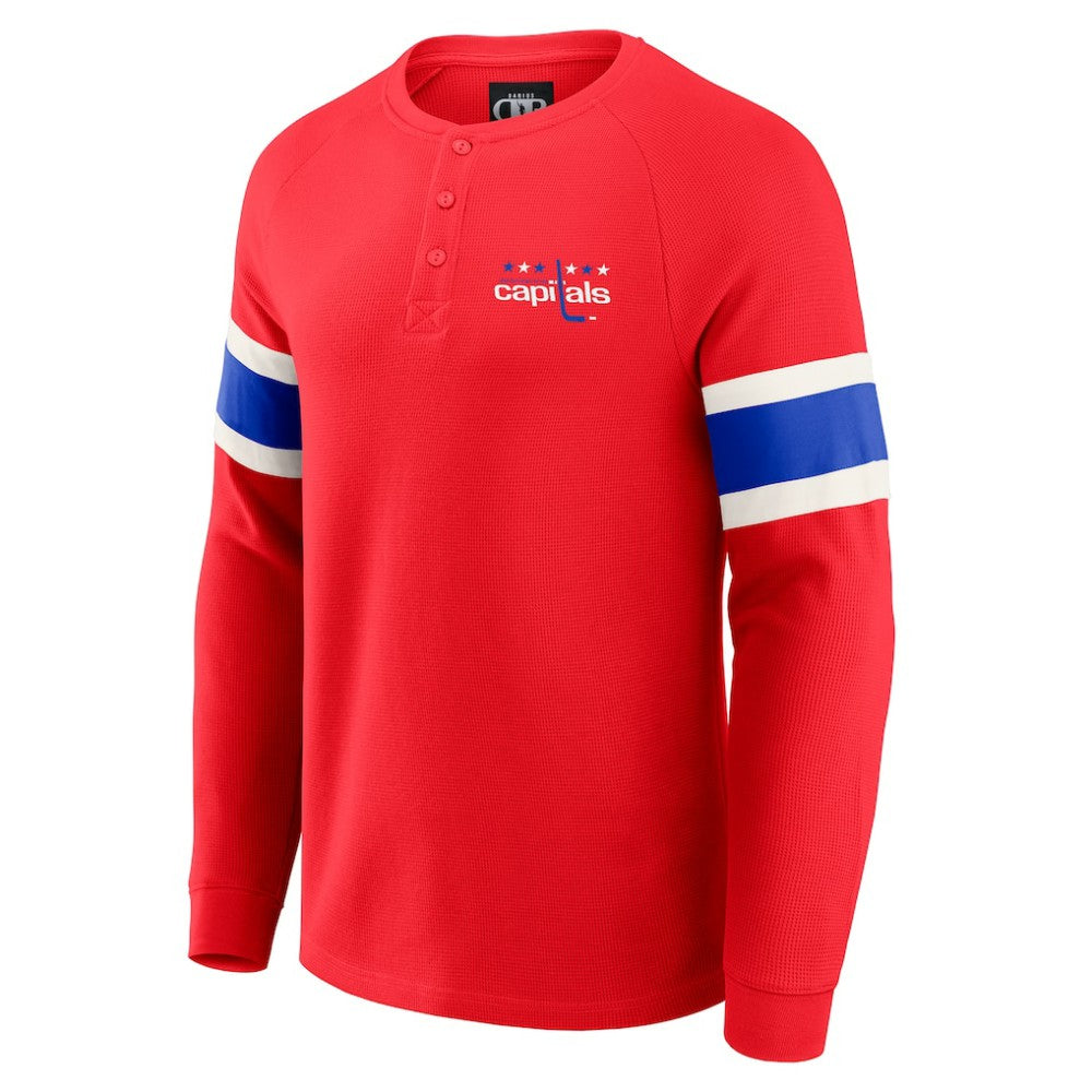 Washington Capitals Darius Rucker Collection by Fanatics Waffle-Knit Raglan Long Sleeve Henley T-Shirt - Red - NHL 202831281