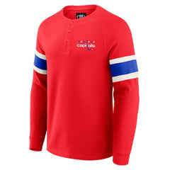 Washington Capitals Darius Rucker Collection by Fanatics Waffle-Knit Raglan Long Sleeve Henley T-Shirt - Red - NHL 202831281
