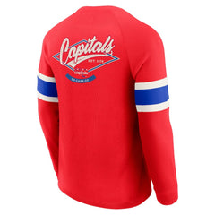 Washington Capitals Darius Rucker Collection by Fanatics Waffle-Knit Raglan Long Sleeve Henley T-Shirt - Red - NHL 202831281
