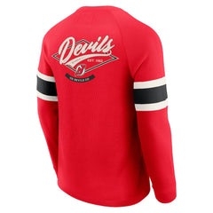 New Jersey Devils Darius Rucker Collection by Fanatics Waffle-Knit Raglan Long Sleeve Henley T-Shirt - Red - NHL 202831282