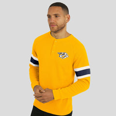 Nashville Predators Darius Rucker Collection by Fanatics Waffle-Knit Raglan Long Sleeve Henley T-Shirt - Gold - NHL 202831283