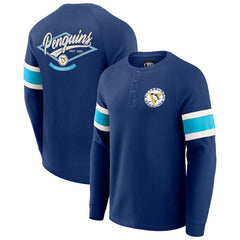 Pittsburgh Penguins Darius Rucker Collection by Fanatics Waffle-Knit Raglan Long Sleeve Henley T-Shirt - Navy - NHL 202831285