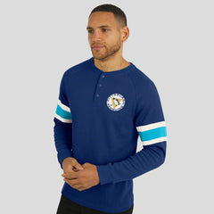 Pittsburgh Penguins Darius Rucker Collection by Fanatics Waffle-Knit Raglan Long Sleeve Henley T-Shirt - Navy - NHL 202831285