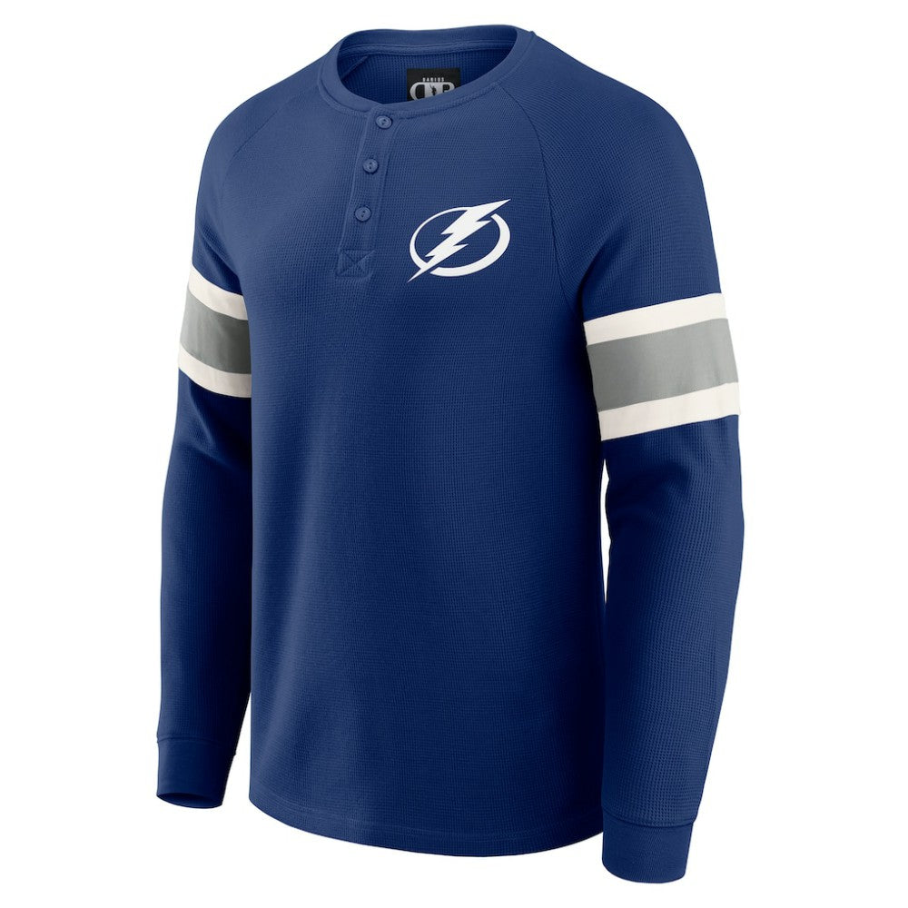 Tampa Bay Lightning Darius Rucker Collection by Fanatics Waffle-Knit Raglan Long Sleeve Henley T-Shirt - Navy - NHL 202831288