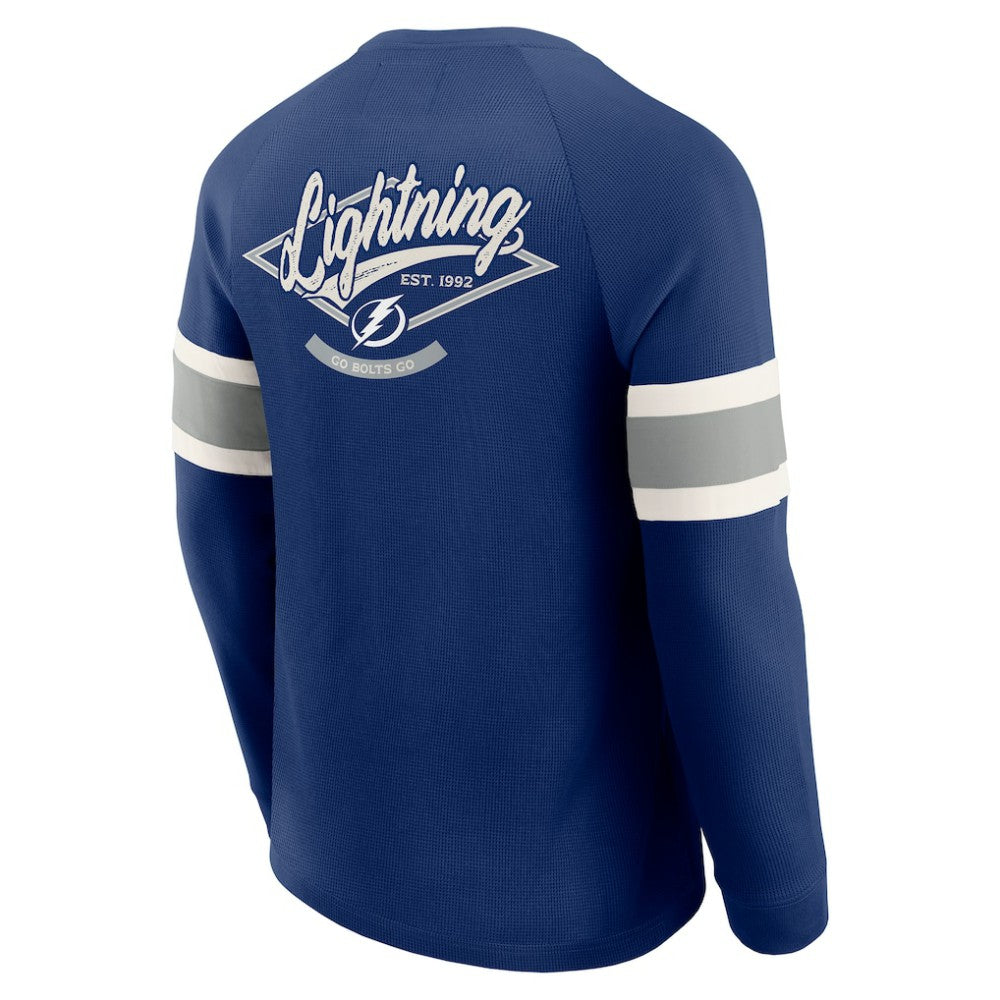 Tampa Bay Lightning Darius Rucker Collection by Fanatics Waffle-Knit Raglan Long Sleeve Henley T-Shirt - Navy - NHL 202831288