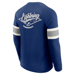 Tampa Bay Lightning Darius Rucker Collection by Fanatics Waffle-Knit Raglan Long Sleeve Henley T-Shirt - Navy - NHL 202831288