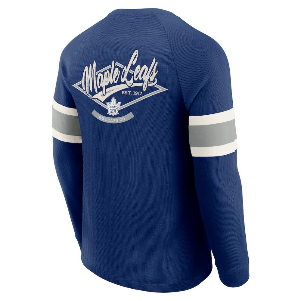 Toronto Maple Leafs Darius Rucker Collection by Fanatics Waffle-Knit Raglan Long Sleeve Henley T-Shirt - Navy - NHL 202831289