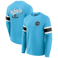 Utah Hockey Club Darius Rucker Collection by Fanatics Waffle-Knit Raglan Long Sleeve Henley T-Shirt - Light Blue - NHL 202831290