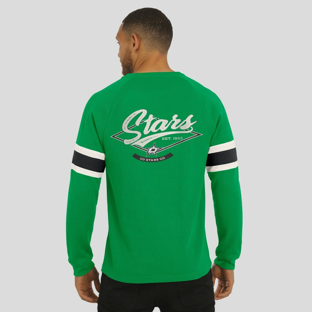Dallas Stars Darius Rucker Collection by Fanatics Waffle-Knit Raglan Long Sleeve Henley T-Shirt - Green - NHL 202831294