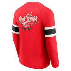 Detroit Red Wings Darius Rucker Collection by Fanatics Waffle-Knit Raglan Long Sleeve Henley T-Shirt - Red - NHL 202831295