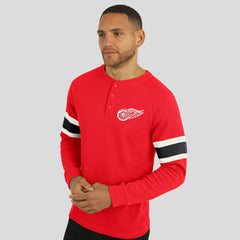 Detroit Red Wings Darius Rucker Collection by Fanatics Waffle-Knit Raglan Long Sleeve Henley T-Shirt - Red - NHL 202831295