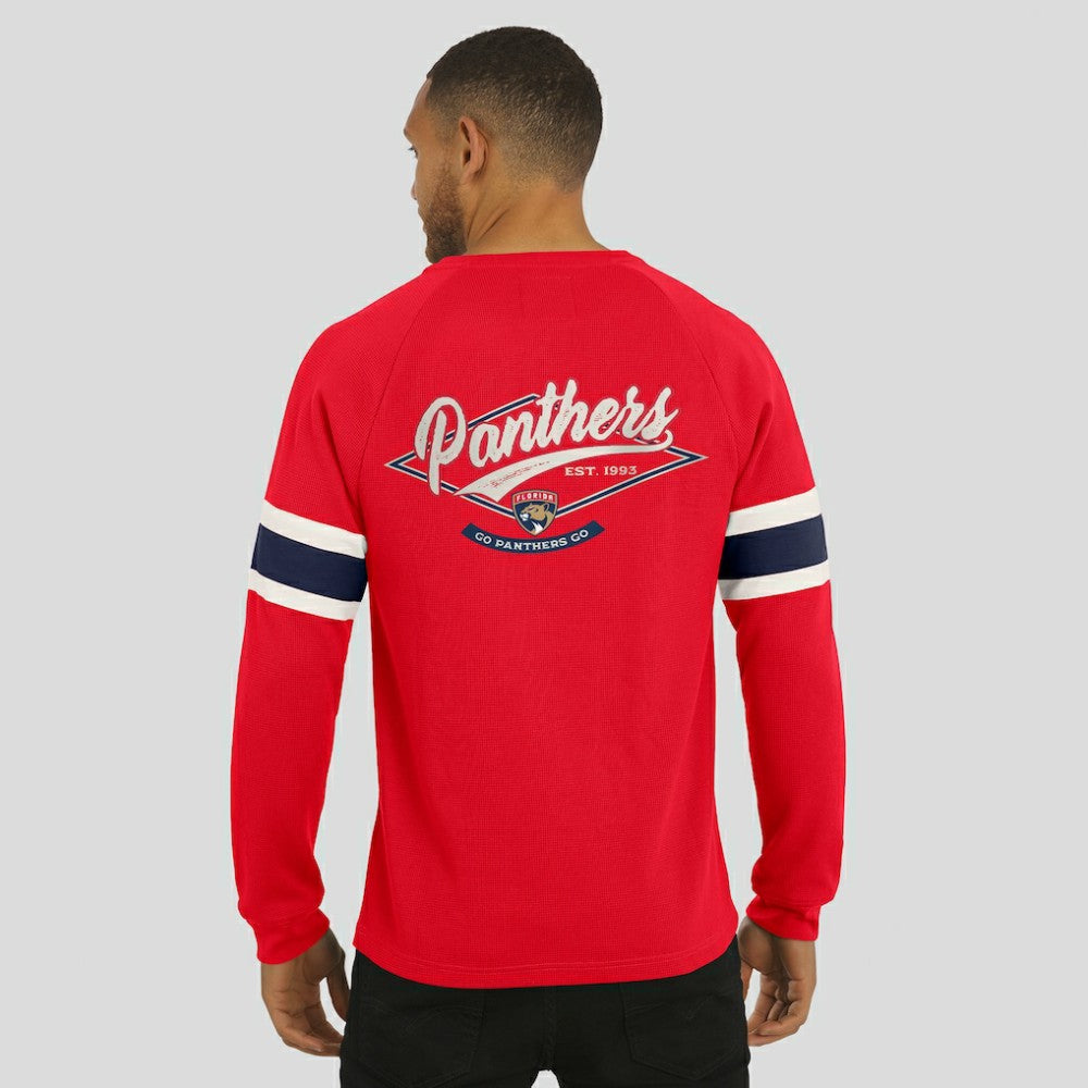 Florida Panthers Darius Rucker Collection by Fanatics Waffle-Knit Raglan Long Sleeve Henley T-Shirt - Red - NHL 202831296
