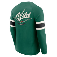 Minnesota Wild Darius Rucker Collection by Fanatics Waffle-Knit Raglan Long Sleeve Henley T-Shirt - Green - NHL 202831298