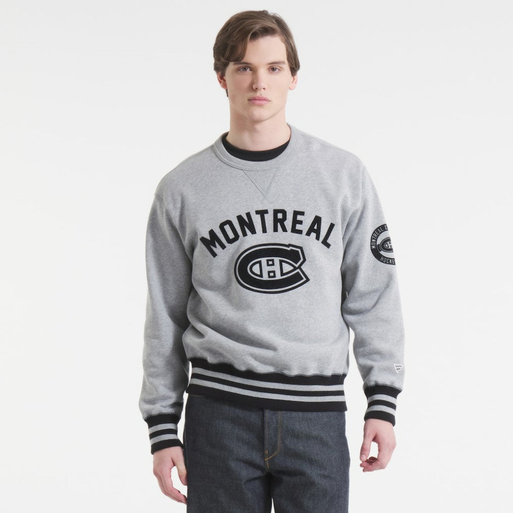 Montreal Canadiens Todd Snyder by Fanatics Relaxed Canadian Fleece Crew - Athletic Heather Gray - NHL 202846092