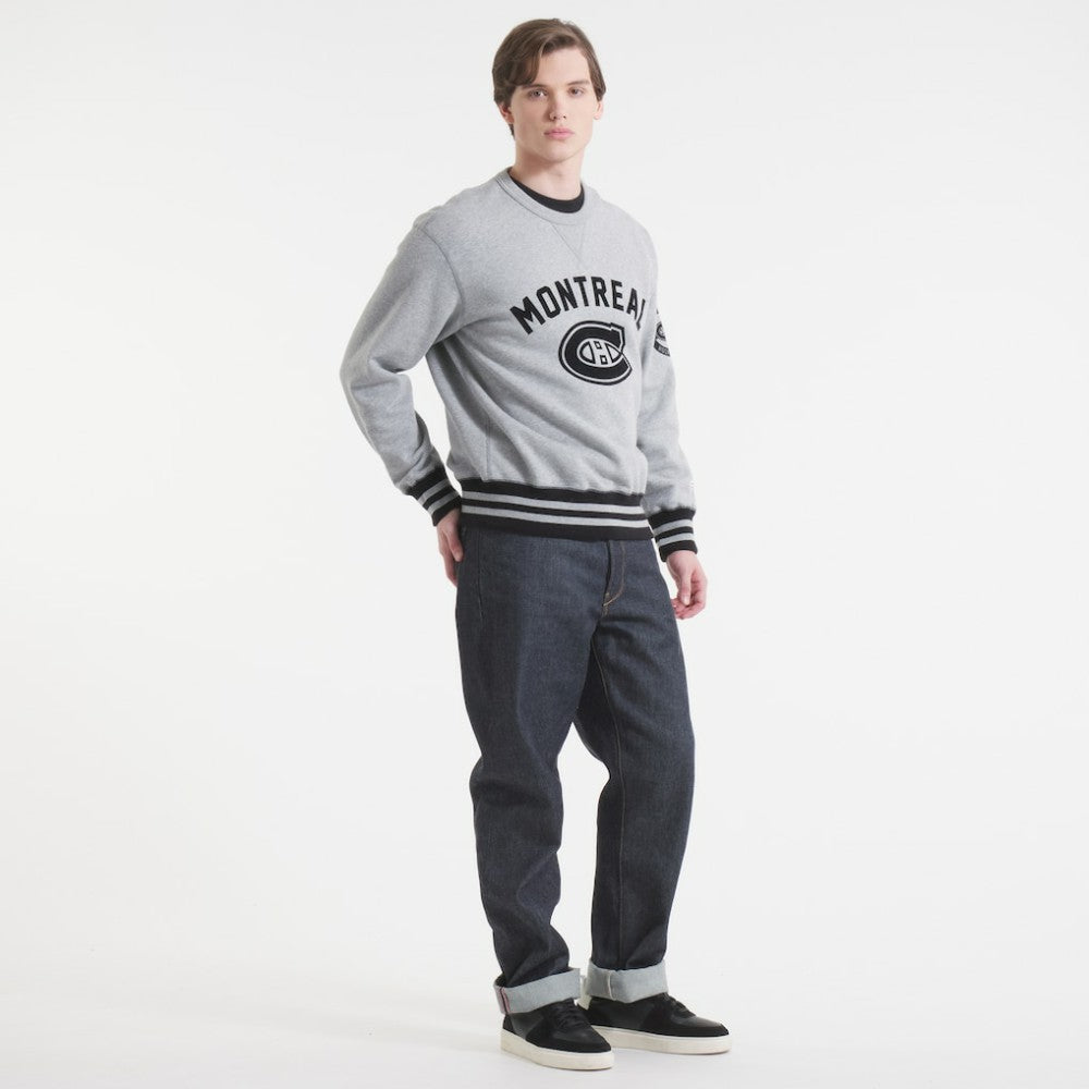 Montreal Canadiens Todd Snyder by Fanatics Relaxed Canadian Fleece Crew - Athletic Heather Gray - NHL 202846092