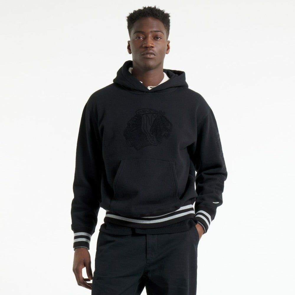 Chicago Blackhawks Todd Snyder by Fanatics Relaxed Canadian Fleece Hoodie - Black - NHL 202846107