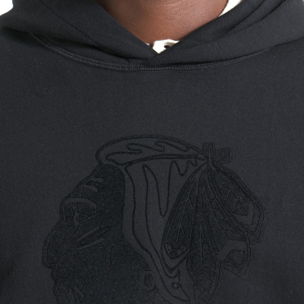 Chicago Blackhawks Todd Snyder by Fanatics Relaxed Canadian Fleece Hoodie - Black - NHL 202846107