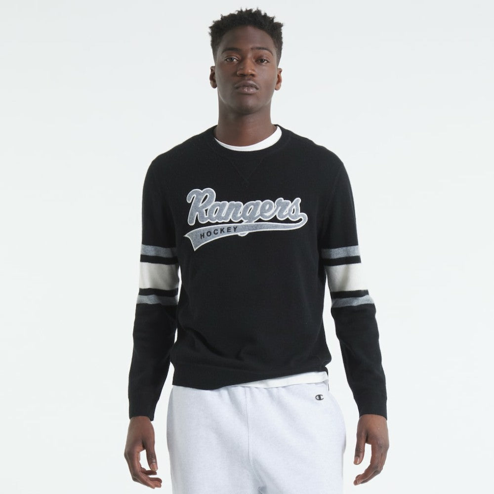 New York Rangers Todd Snyder by Fanatics Cashmere Crew Sweater - Black - NHL 202846112