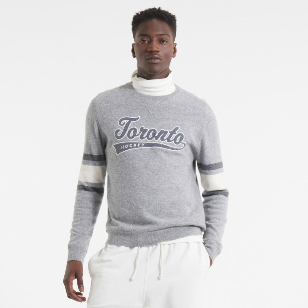 Toronto Maple Leafs Todd Snyder by Fanatics Cashmere Crew Sweater - Athletic Heather Gray - NHL 202846113