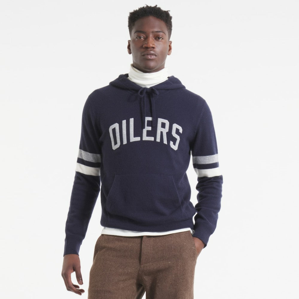 Edmonton Oilers Todd Snyder by Fanatics Cashmere Hooded Sweater - Navy - NHL 202846115