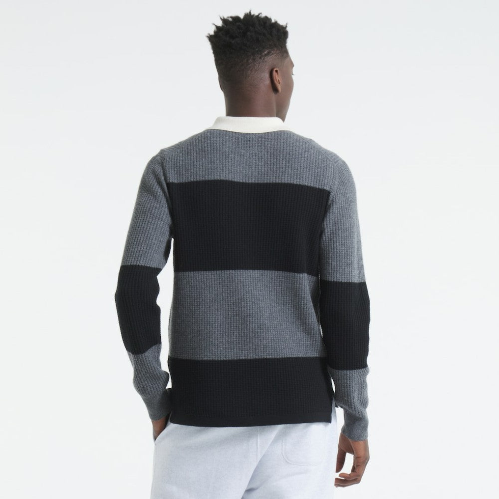 Chicago Blackhawks Todd Snyder by Fanatics Cashmere Rugby Sweater - Dark Heather Gray - NHL 202846123