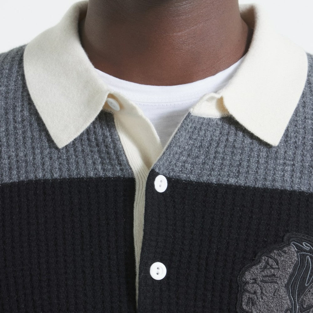Chicago Blackhawks Todd Snyder by Fanatics Cashmere Rugby Sweater - Dark Heather Gray - NHL 202846123