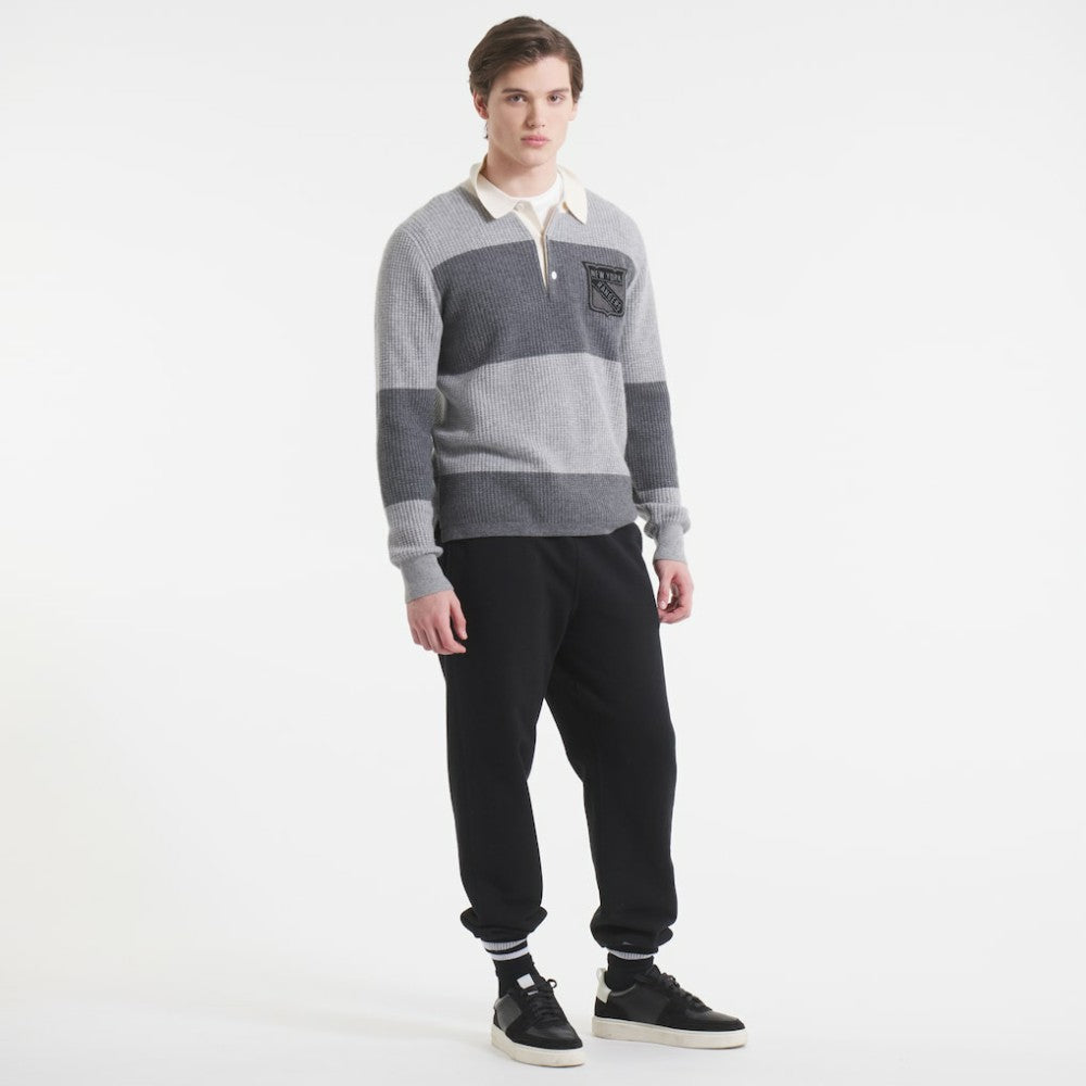 New York Rangers Todd Snyder by Fanatics Cashmere Rugby Sweater - Athletic Heather Gray - NHL 202846124