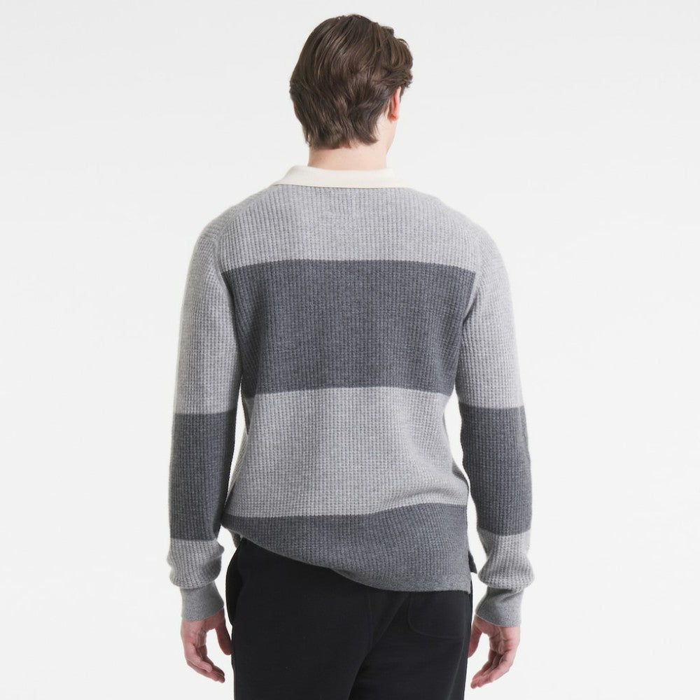 New York Rangers Todd Snyder by Fanatics Cashmere Rugby Sweater - Athletic Heather Gray - NHL 202846124