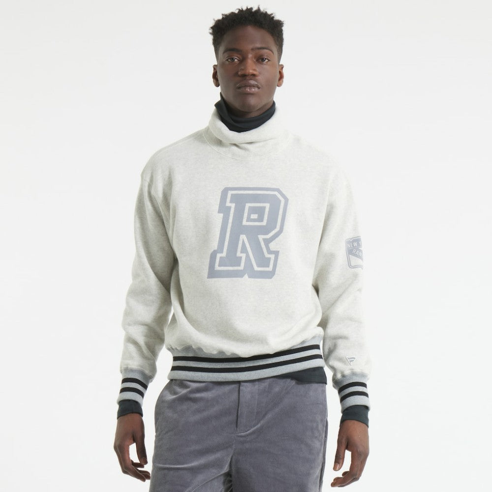 New York Rangers Todd Snyder by Fanatics Relaxed Canadian Fleece Turtleneck - Heather Gray - NHL 202846137